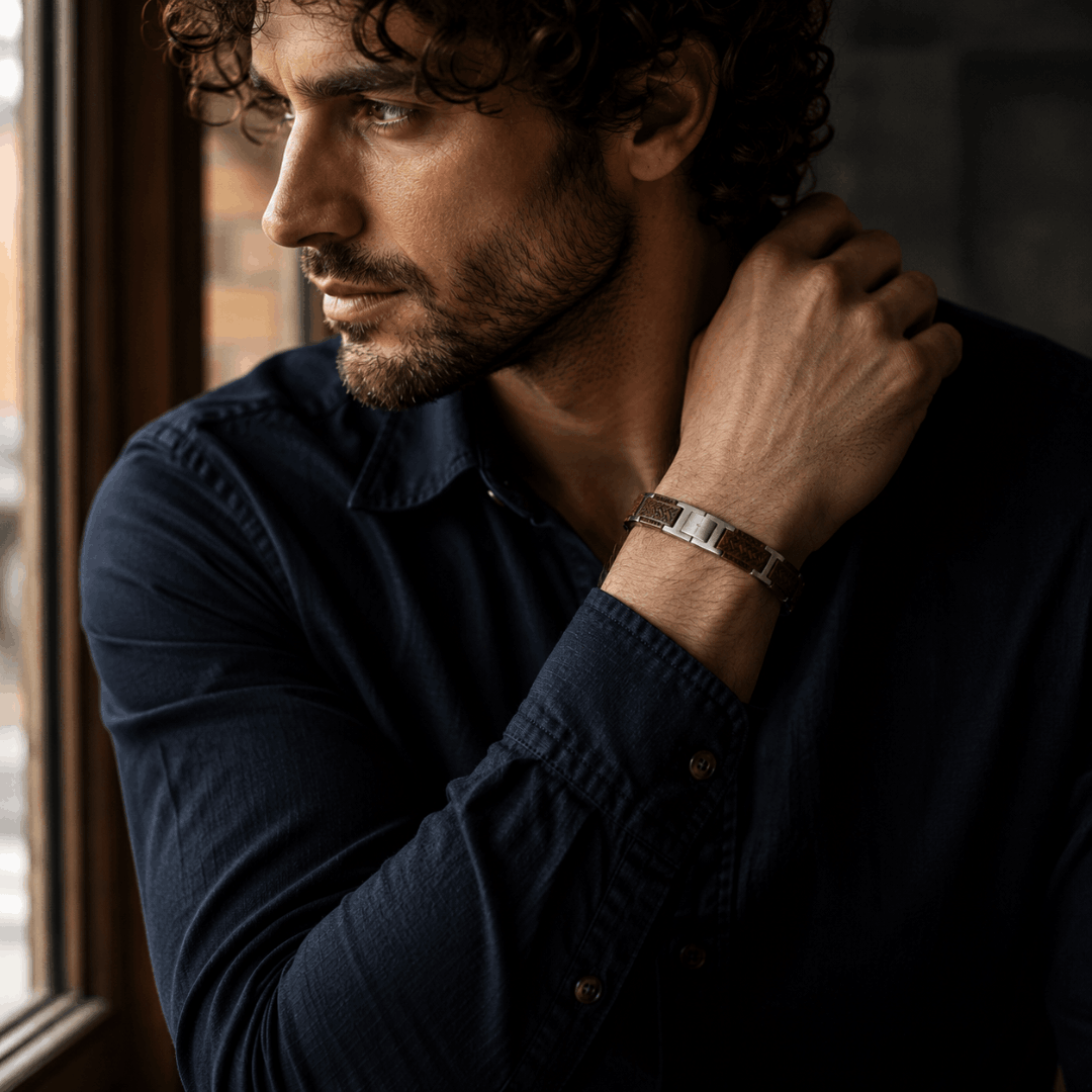 Bracelet en bois de koa et acier inoxydable lifestyle