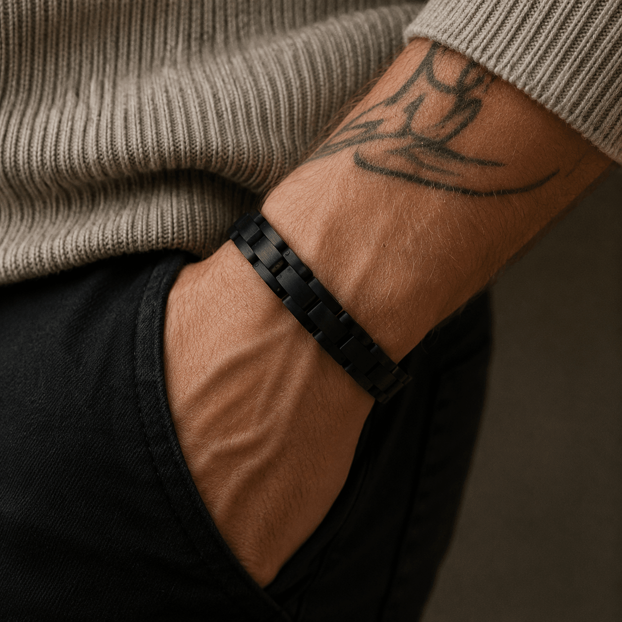 bracelet-noir-bois-homme