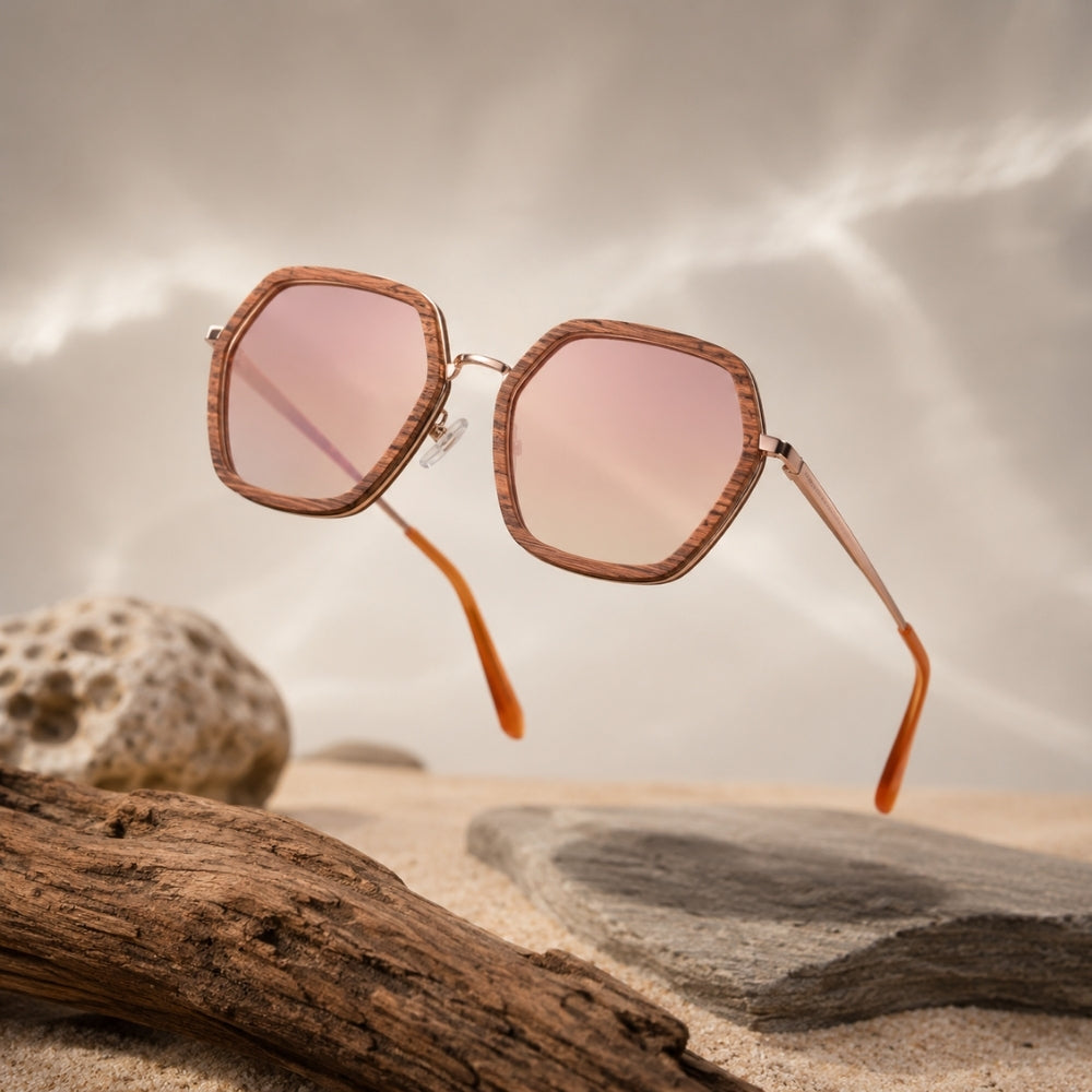 lunettes-soleil-rose-hexagonales