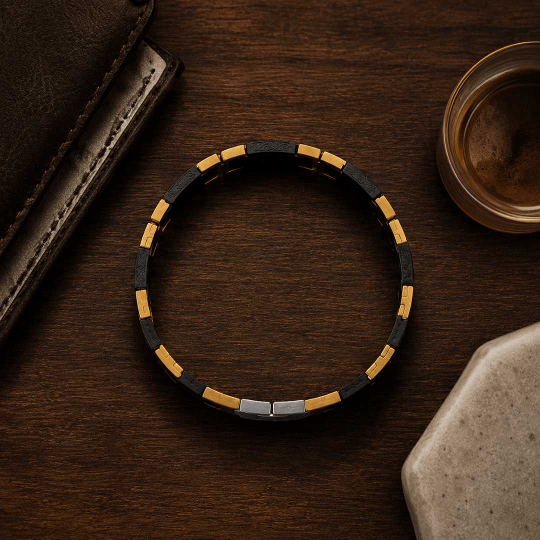 bracelet bois noir motifs
