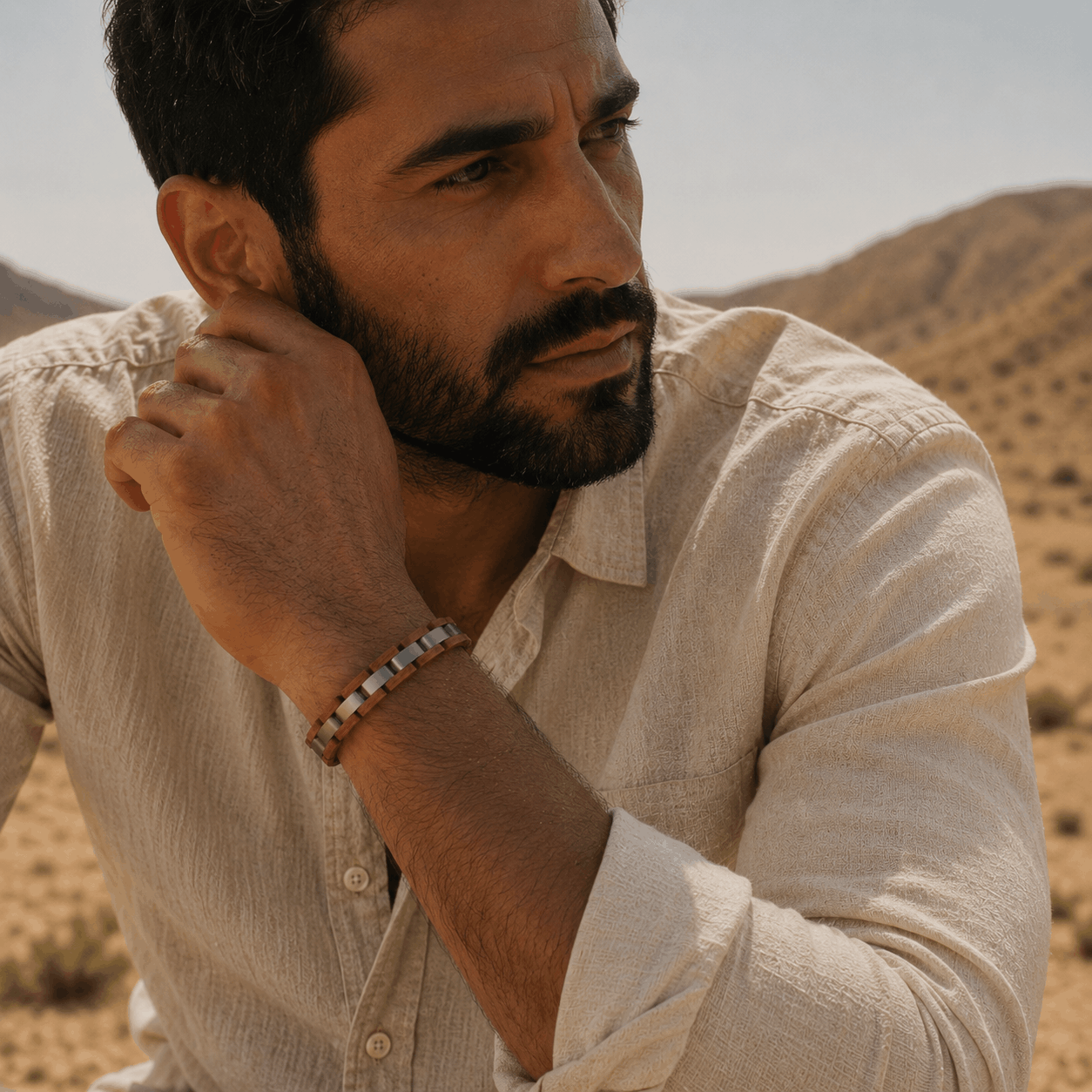 Bracelet en bois de koa et acier inoxydable pour homme lifestyle