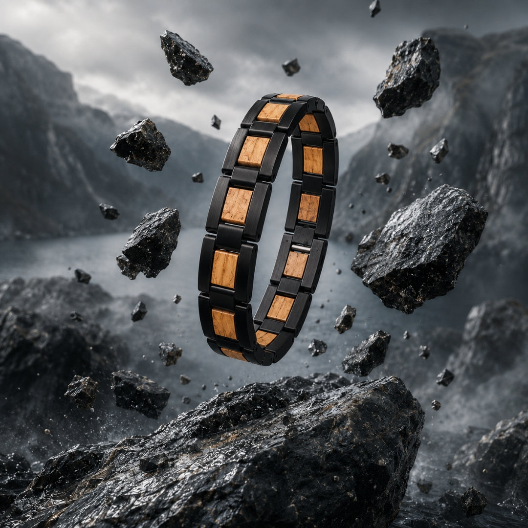 bracelet-bois-noir-jaune