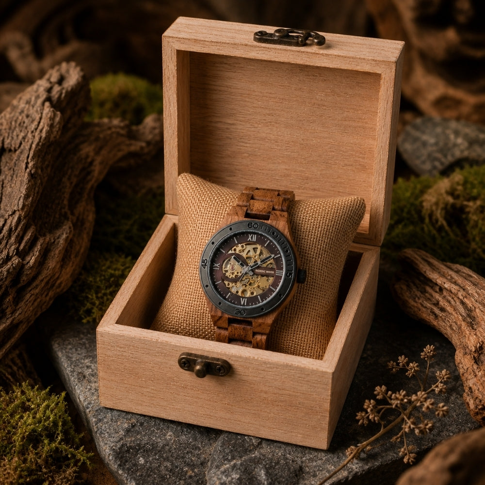 montre-automatiquette-bois-noyer-coffret-cadeau