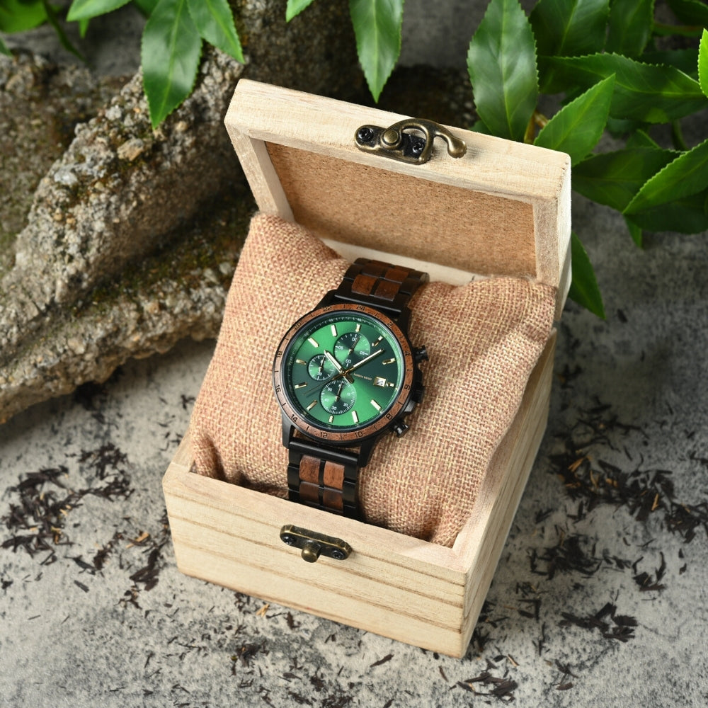    montre-bois-cadran-vert